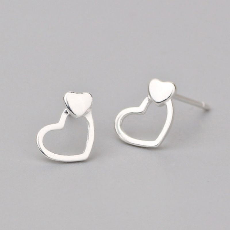 Silver Earring Sterling Heart 925