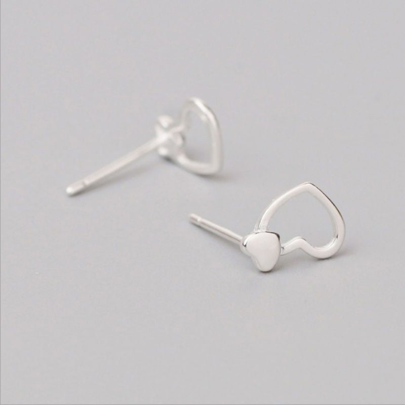 Silver Earring Sterling Heart 925