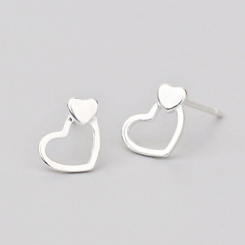 Silver Earring Sterling Heart 925