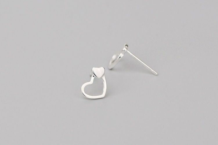 Silver Earring Sterling Heart 925