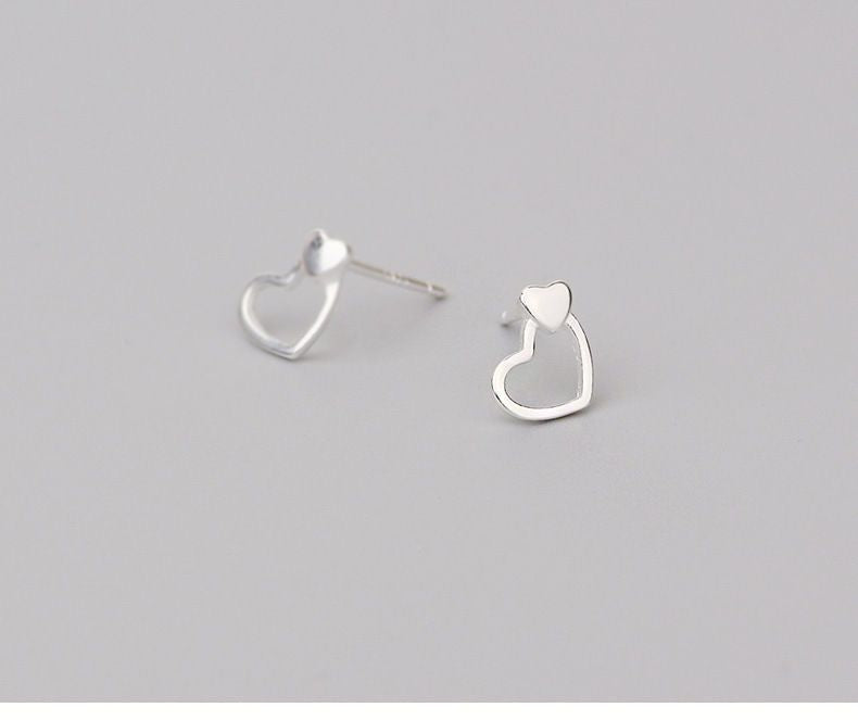 Silver Earring Sterling Heart 925