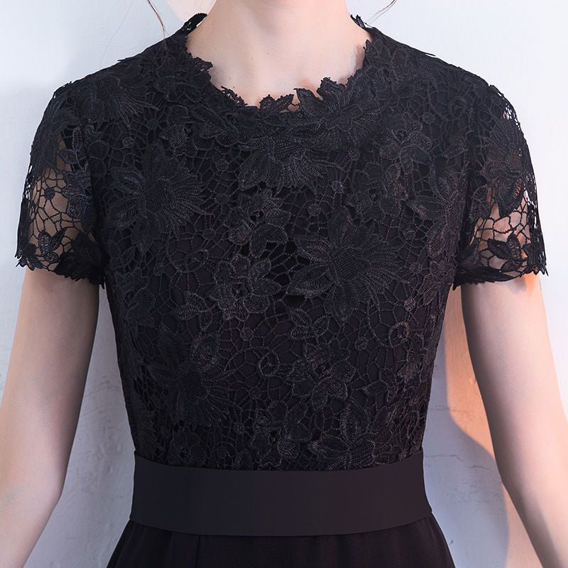 Short-Sleeve Mermaid Evening Gown