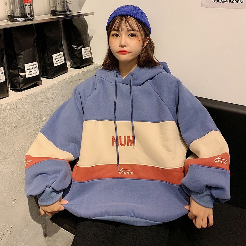 Colored Panel Letter Hoodie