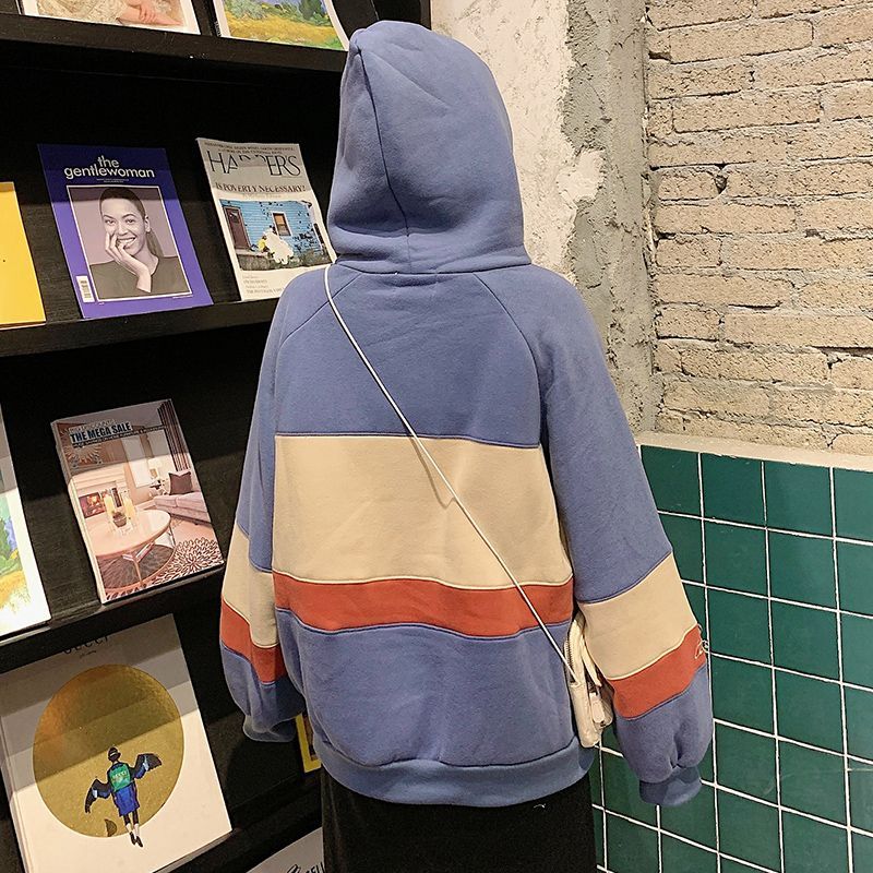 Colored Panel Letter Hoodie