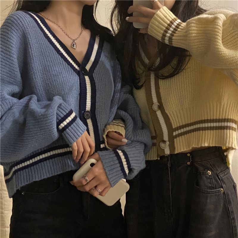 Trim Cardigan Contrast