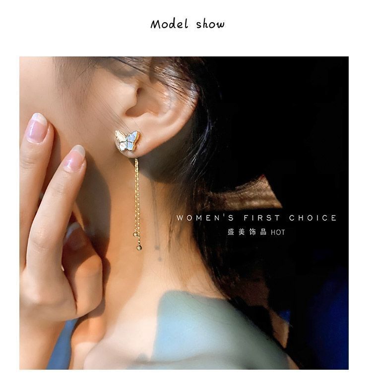 Butterfly Alloy Earring Fringed