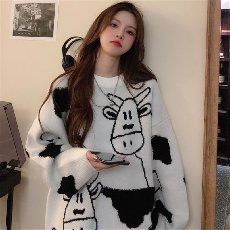 Cow Print Sweater