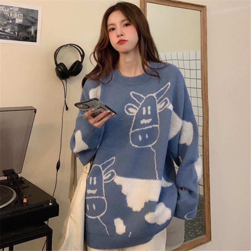 Cow Print Sweater