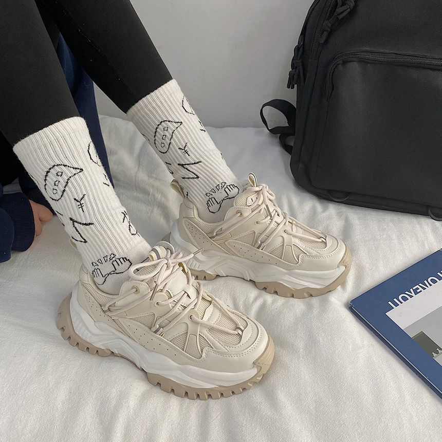 Platform Chunky Lace Up Sneakers