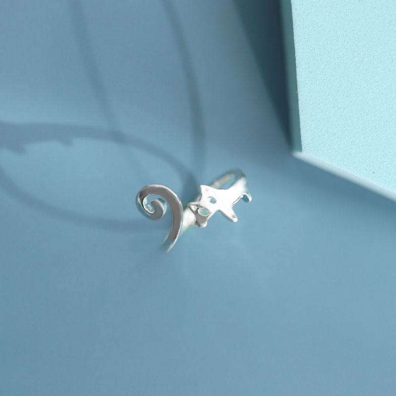 Cat Silver Ring Sterling Open