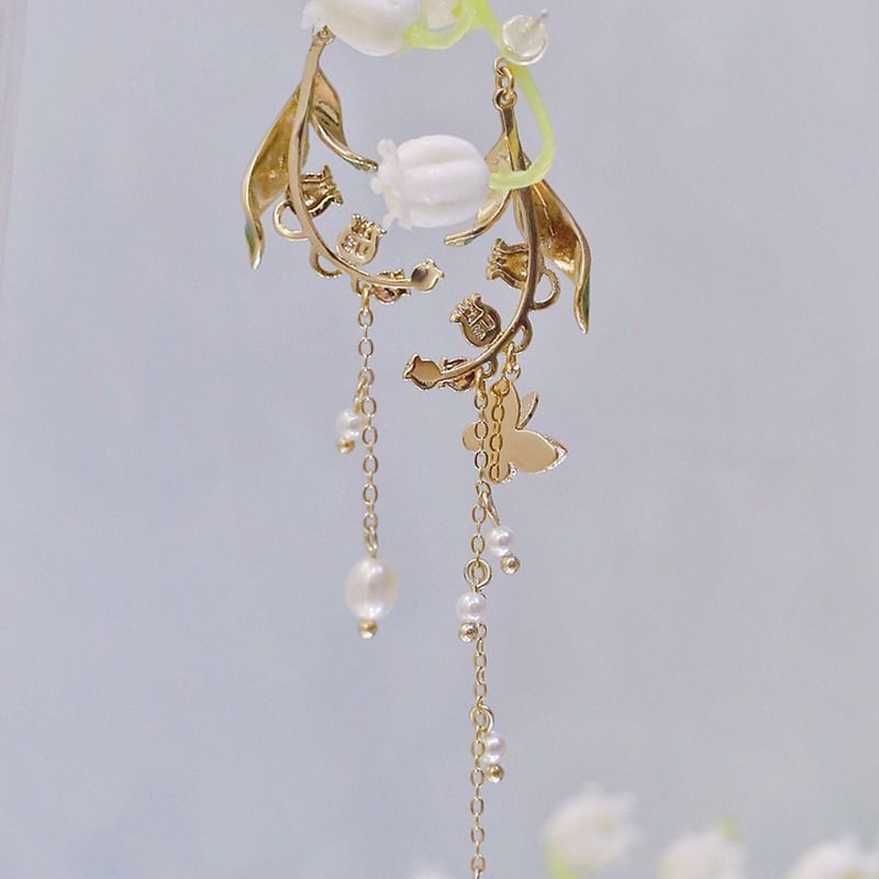 Flower Alloy Dangle Earring