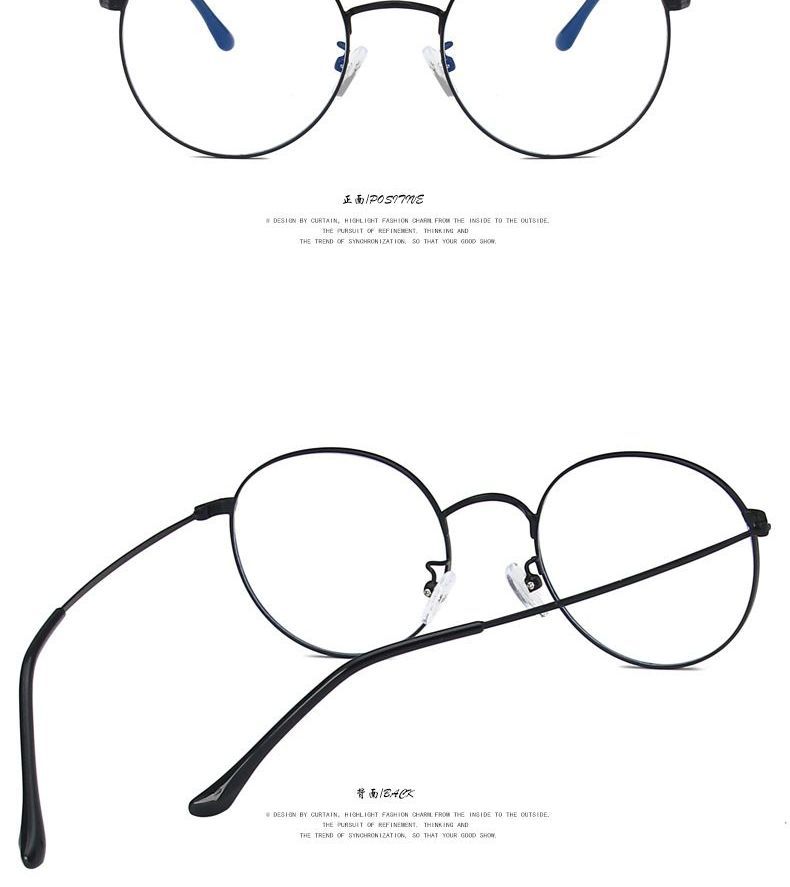 Frame Blue Light-Blocking Round Glasses