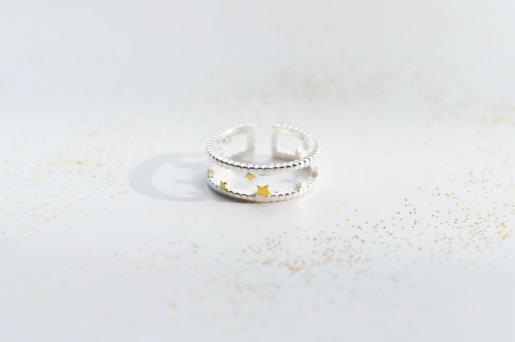 Sterling Star Open Layered Ring Silver