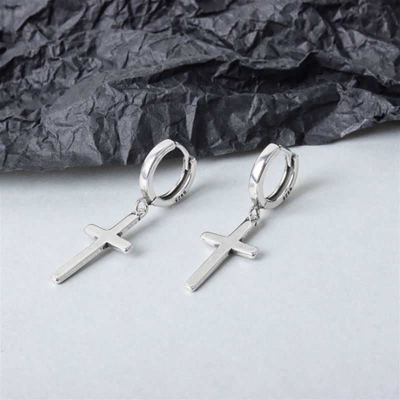 Sterling Silver Dangle Earring Cross