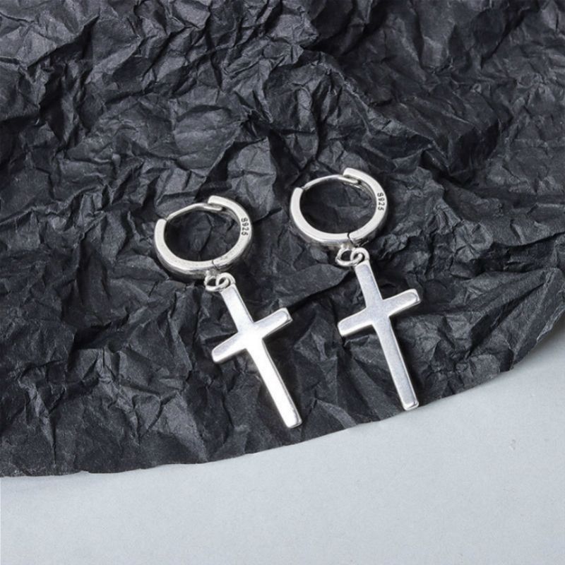 Sterling Silver Dangle Earring Cross