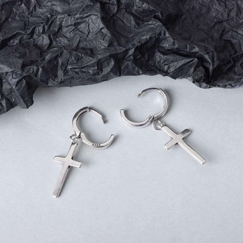 Sterling Silver Dangle Earring Cross