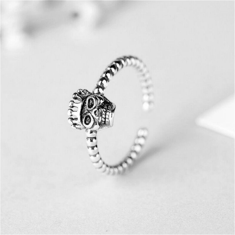 Skull Open Silver Ring Sterling