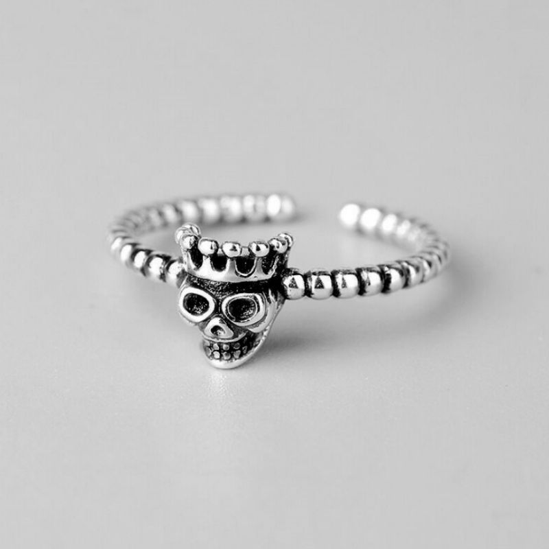 Skull Open Silver Ring Sterling