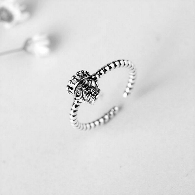 Skull Open Silver Ring Sterling
