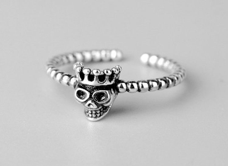 Skull Open Silver Ring Sterling