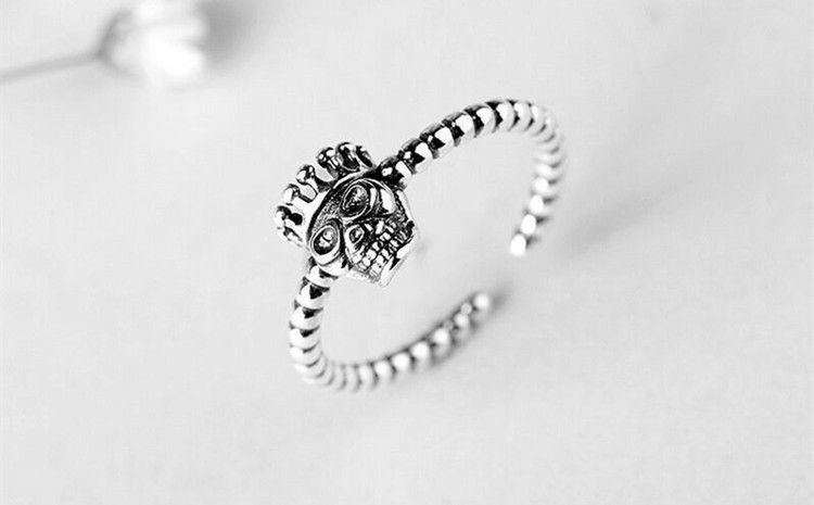 Skull Open Silver Ring Sterling