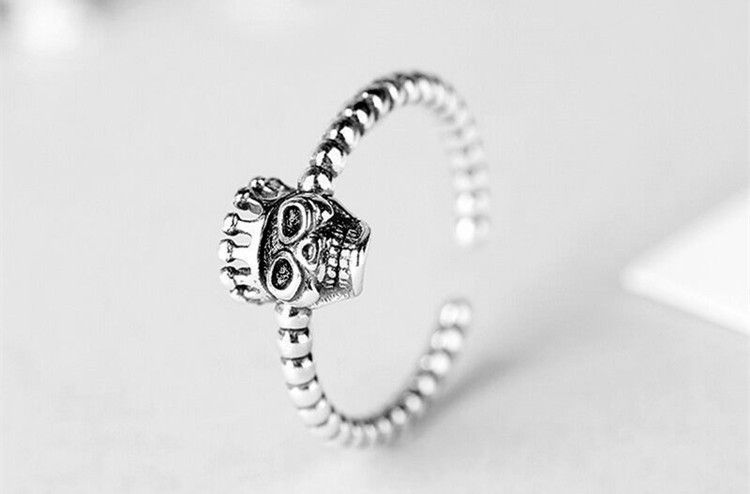 Skull Open Silver Ring Sterling