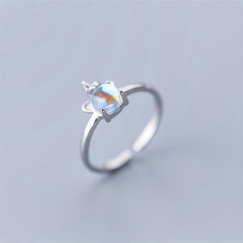 Silver Sterling Unicorn Ring Open