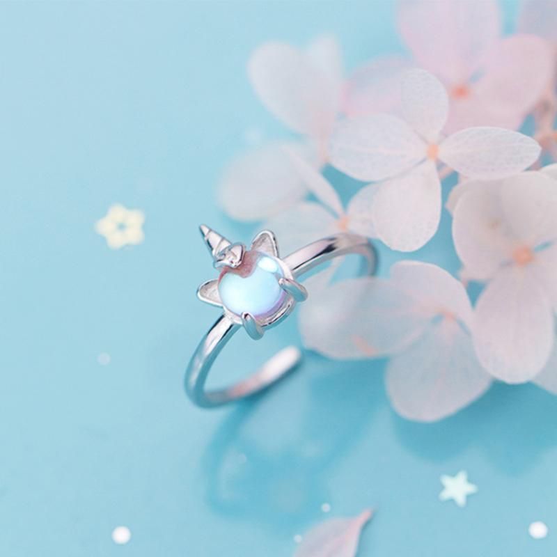 Silver Sterling Unicorn Ring Open