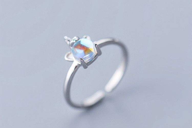 Silver Sterling Unicorn Ring Open