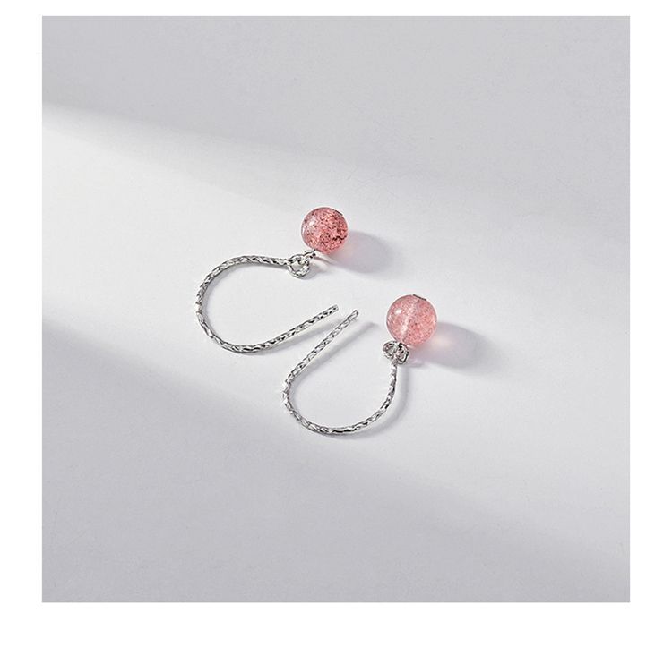 Silver Earring Crystal Faux Dangle Sterling