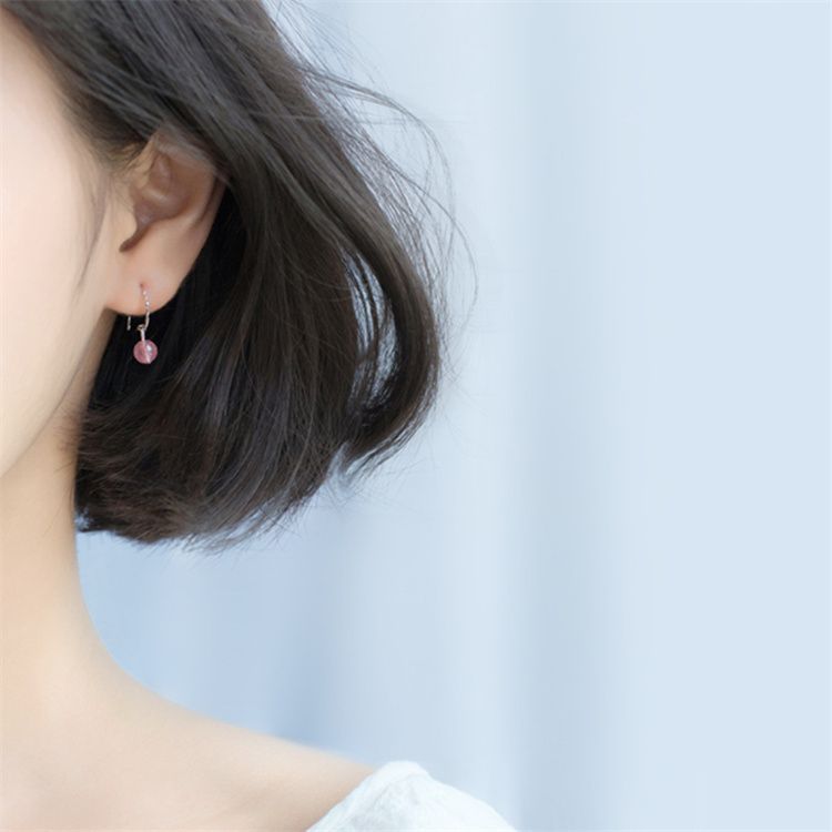 Silver Earring Crystal Faux Dangle Sterling