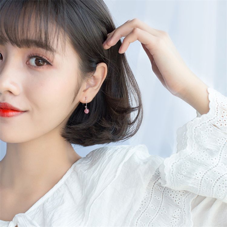 Silver Earring Crystal Faux Dangle Sterling