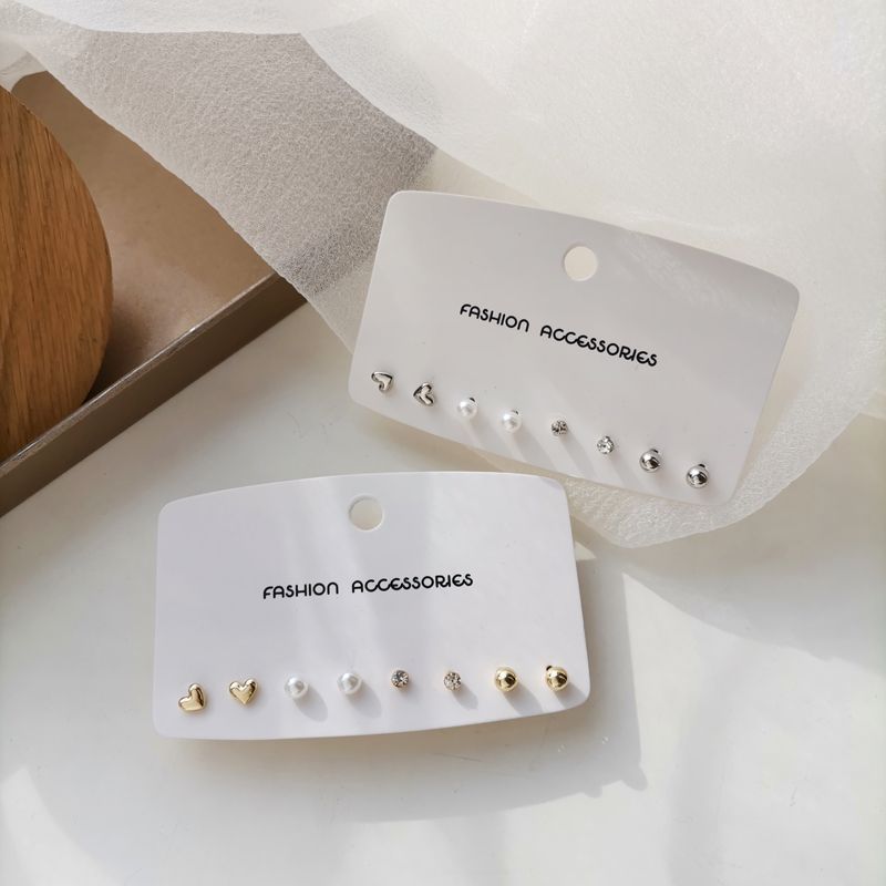 4 Alloy Earring Faux Pair (various Set: / Rhinestone Pearl designs)