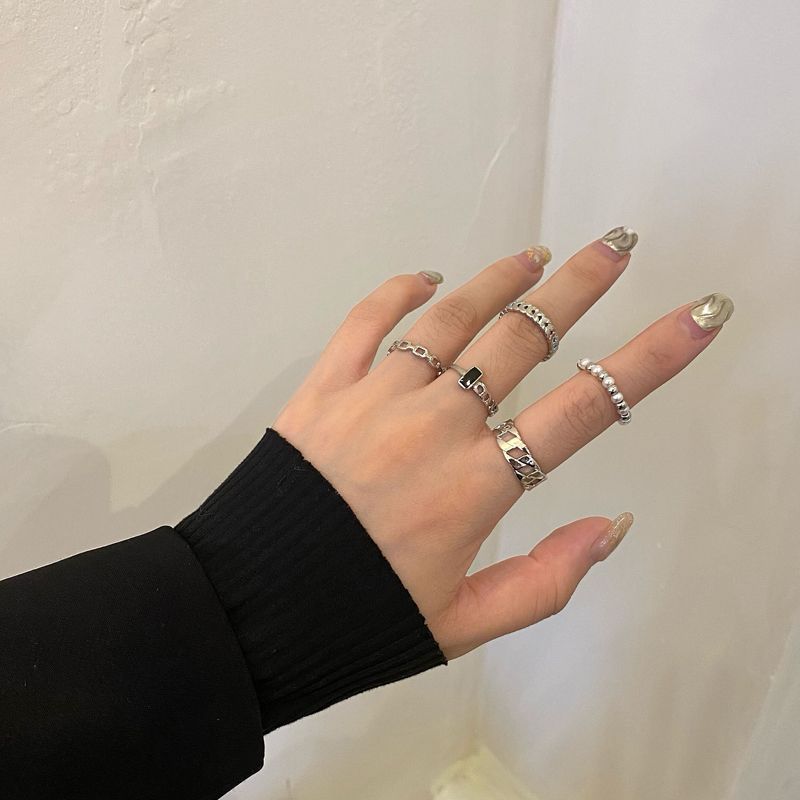 (various Alloy of Pearl Faux / Ring 5: designs) Set