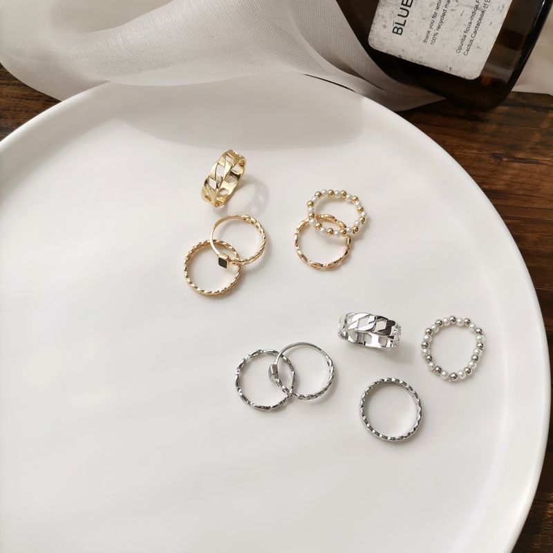(various Alloy of Pearl Faux / Ring 5: designs) Set