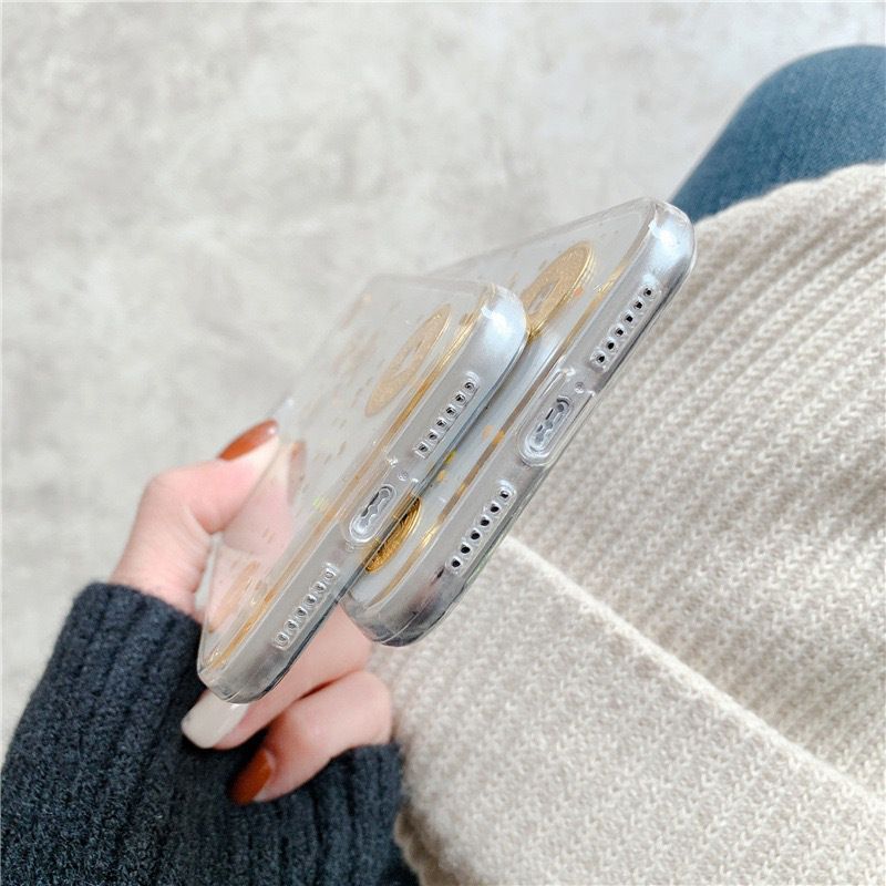 Leaf Gold Case Phone Transparent Chinese Characters