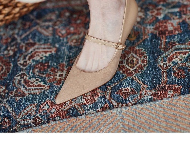 Heel Jane Mary Pumps Pointy-Toe Stiletto