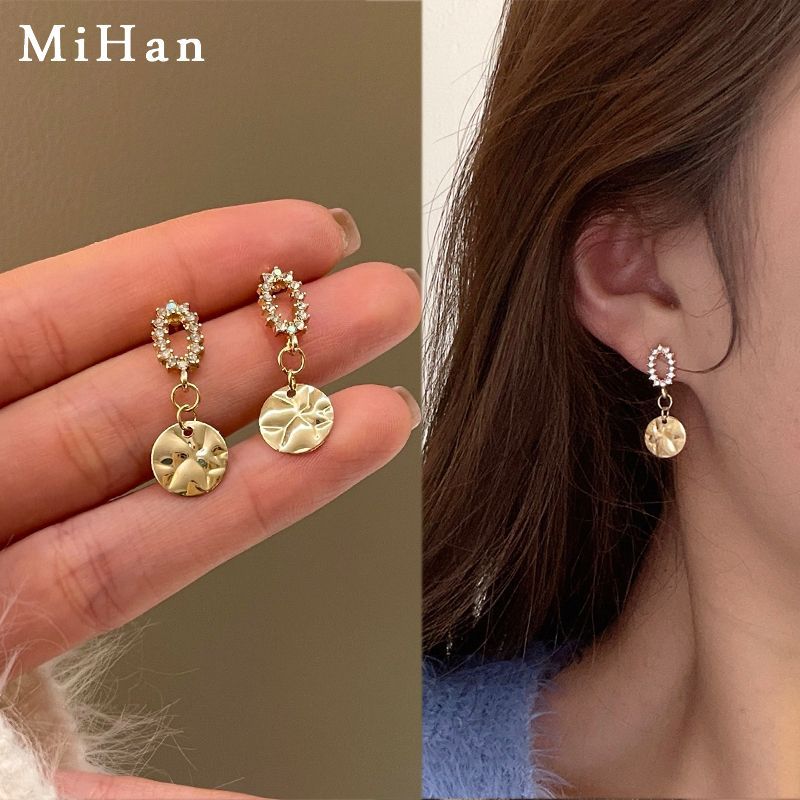 Earring / Clip-On Drop Rhinestone Floral