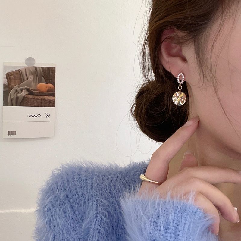 Earring / Clip-On Drop Rhinestone Floral