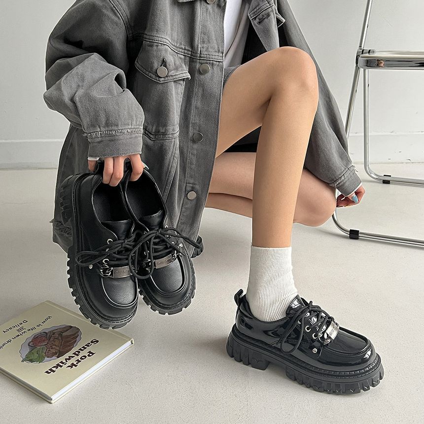 Platform Shoes Lace-Up