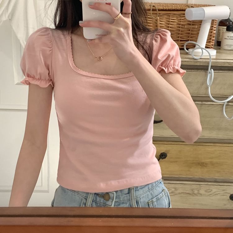 Short-Sleeve Floral Blouse