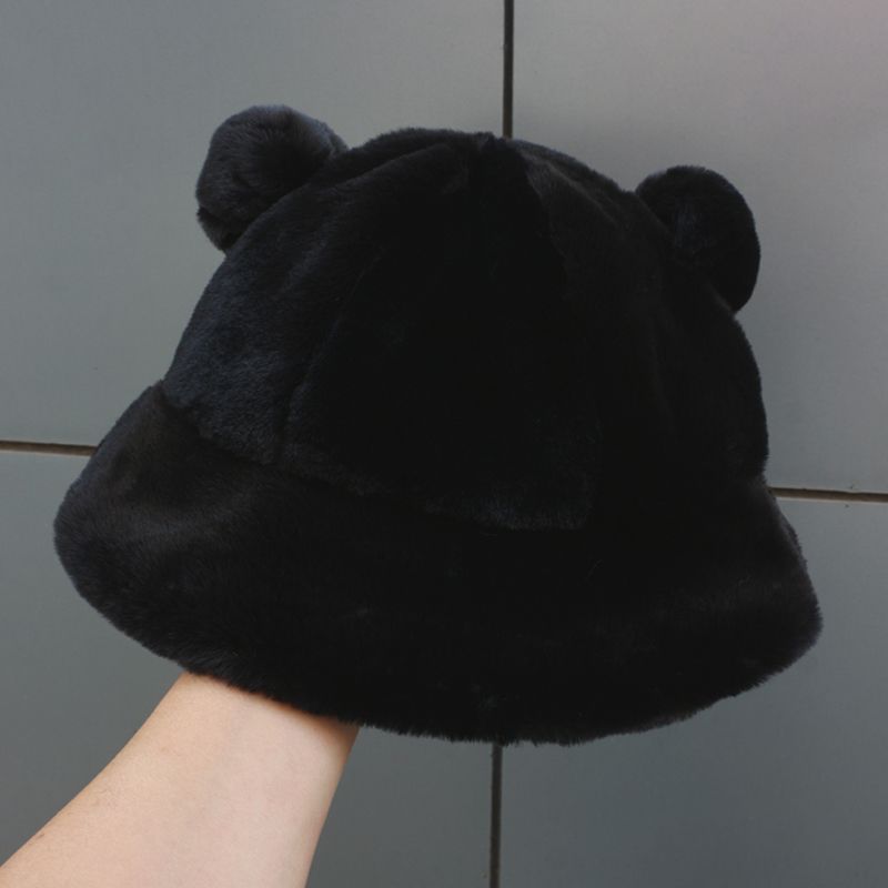 Bear Ear Chenille Bucket Hat