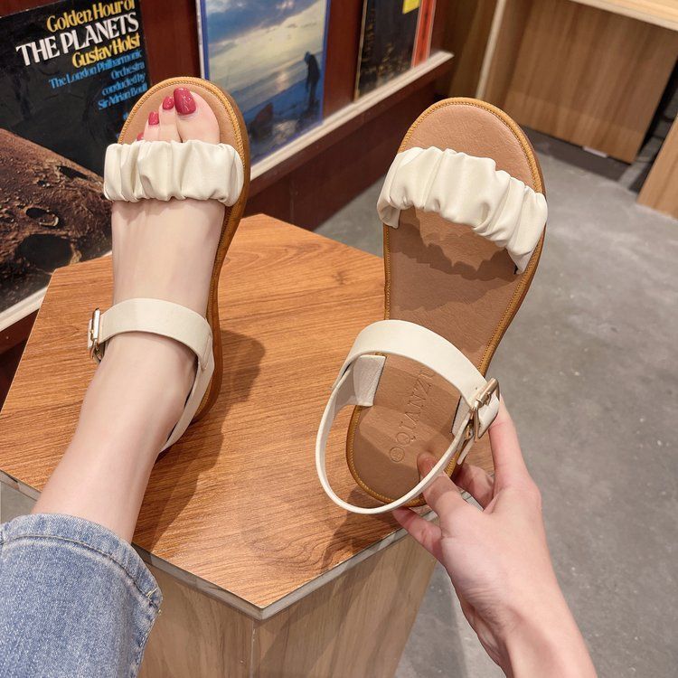 Shirred Sandals