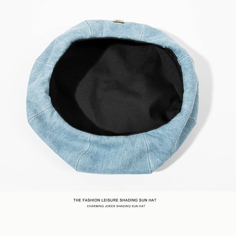 Hat Denim Applique Beret