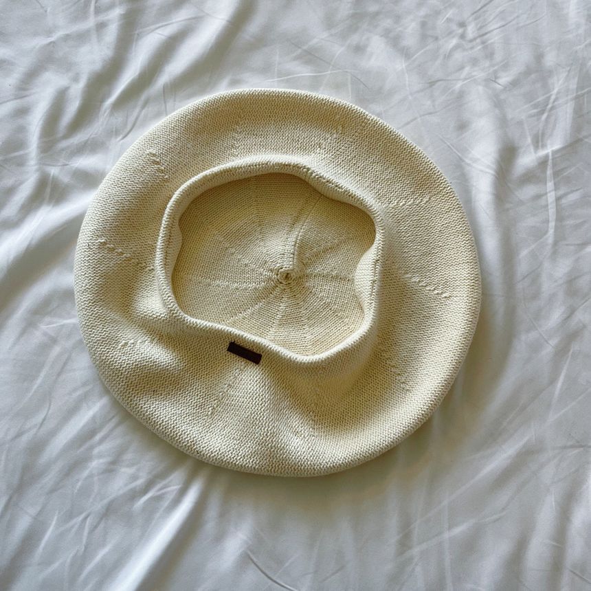 Cotton Hat Beret Plain Linen
