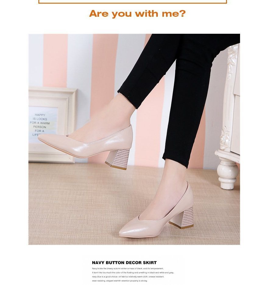 Chunky-Heel Pointy-Toe Pumps