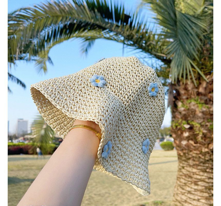 Floral Woven Hat Sun