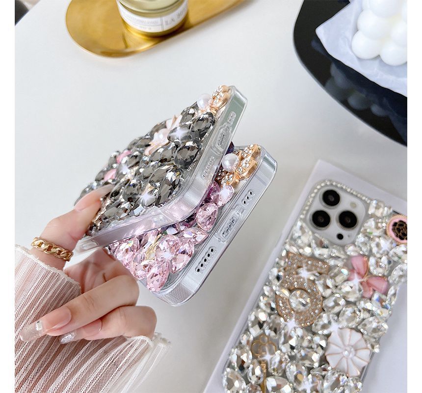 Numerical  Faux Crystal Phone Case