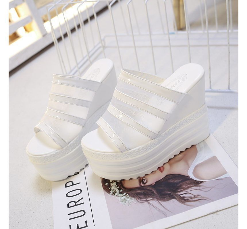 Platform Slide Wedge Sandals