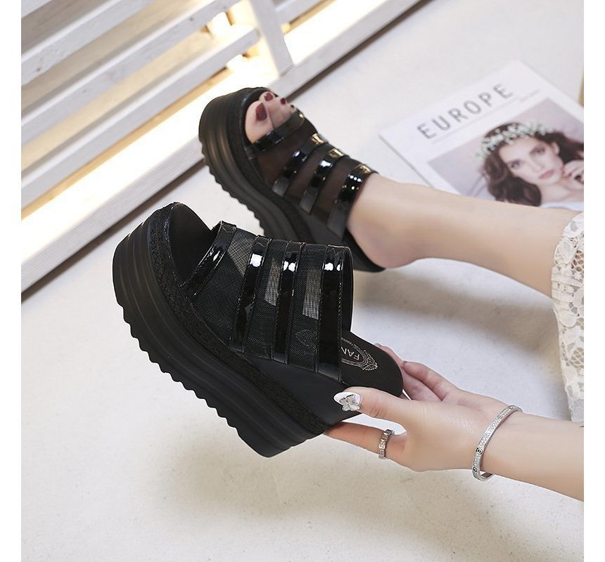 Platform Slide Wedge Sandals
